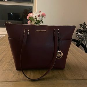 Burgundy Michael Kors Tote